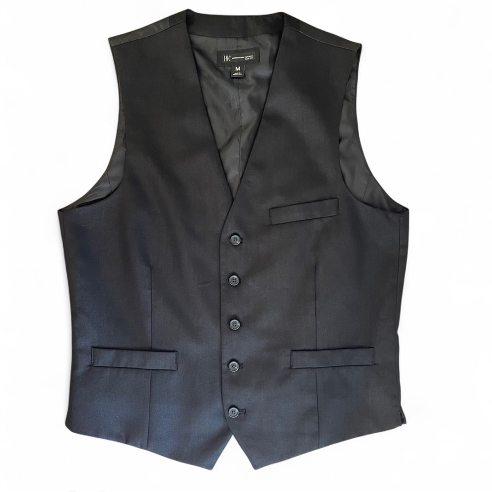 INC‎ International Concepts Black Vest